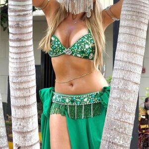 Beautiful green belly dance outfit